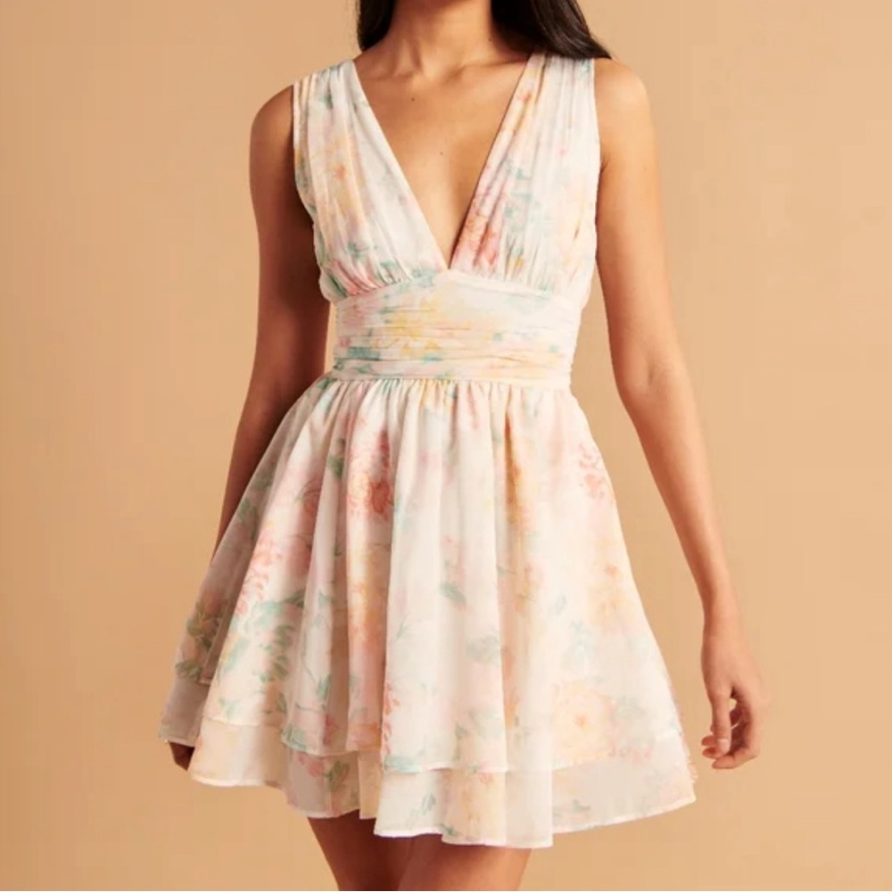 Abercrombie white floral mini dress